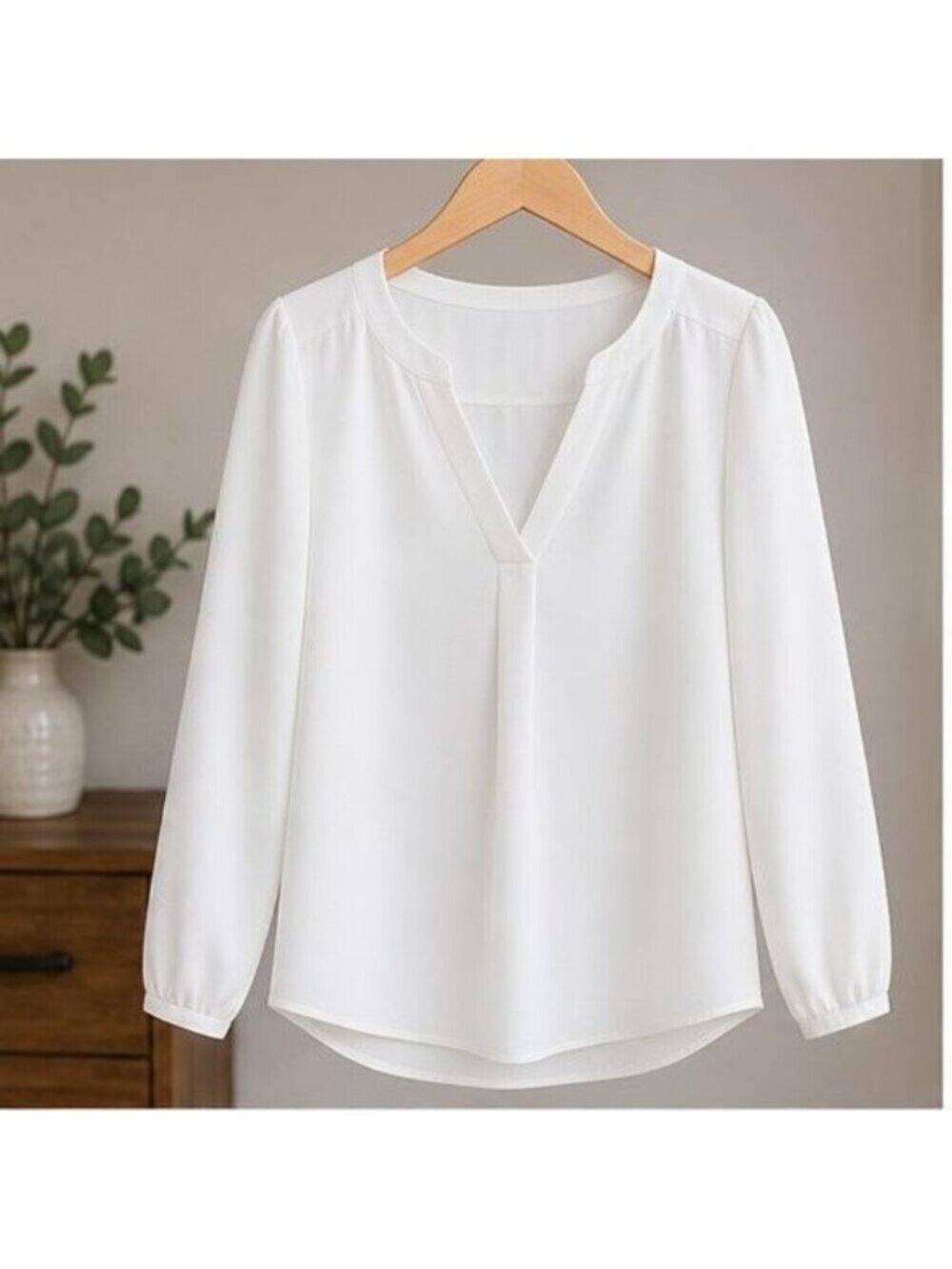 White V Neck Top